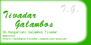 tivadar galambos business card
